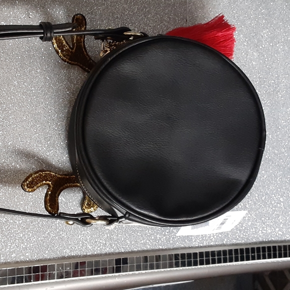 🎁 NWT Mad Love Glitter Reindeer round crossbody bag. - Picture 3 of 10